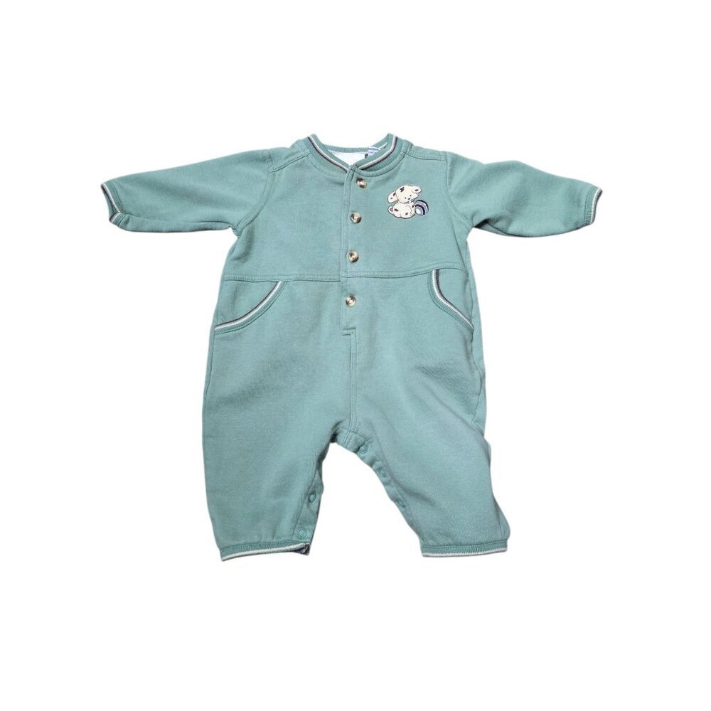 Vintage 90s Miniwear Green One Piece Dog 3/6 Months